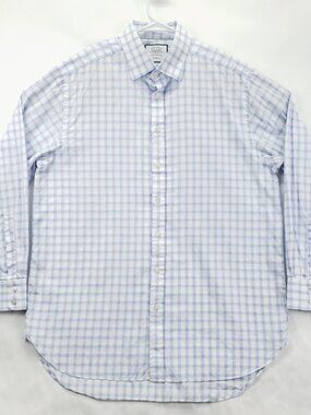 Charles Tyrwhitt Dress Shirt Mens 16.5 35 Blue White Classic Fit Button-Up